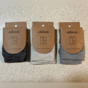 Allbird Quarter Socks - 3 pair - NEW! Colors - Steel, Summertime White, and Onyx